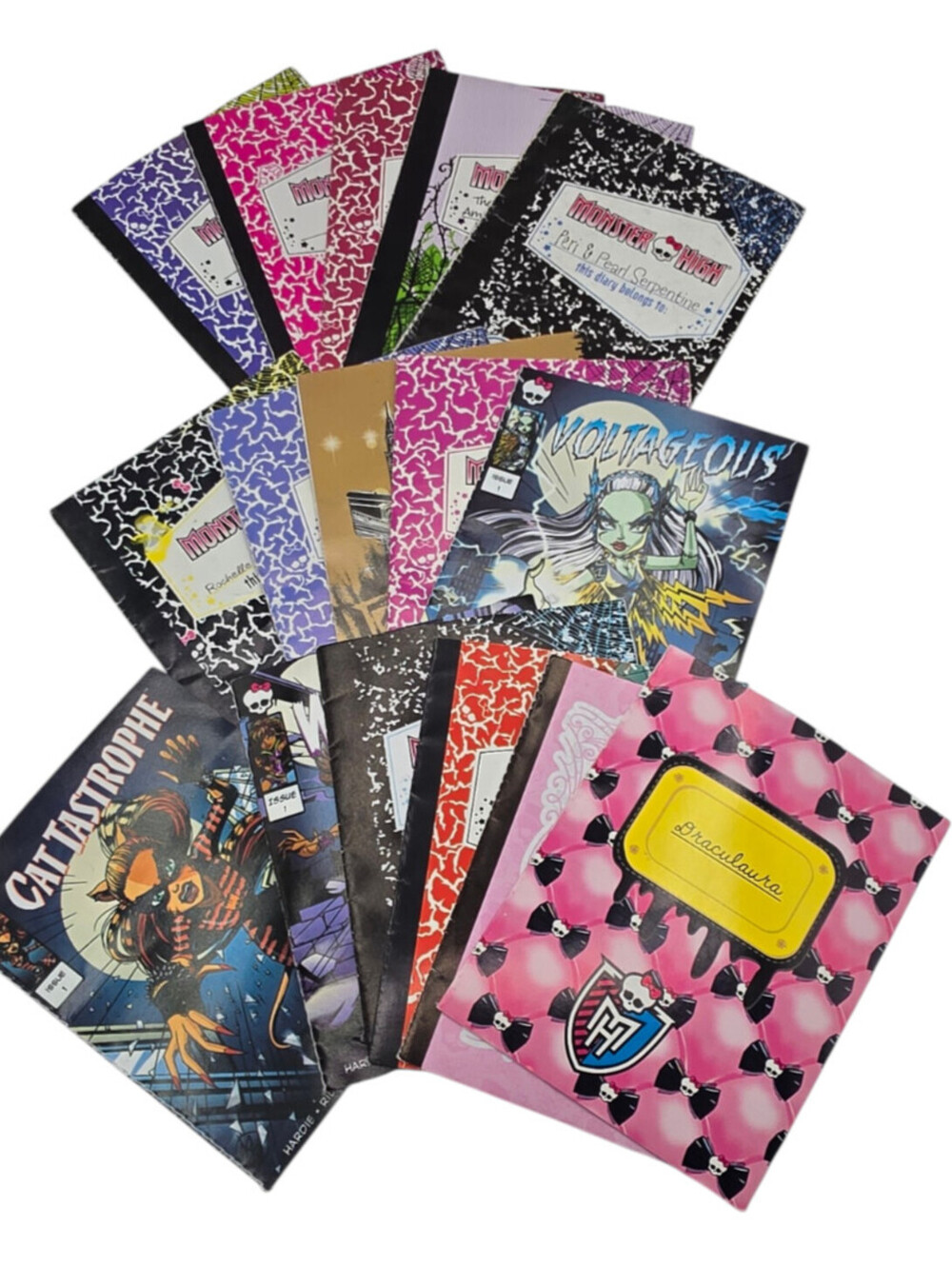 Collection of 16 original Monster High doll mini diaries and booklets